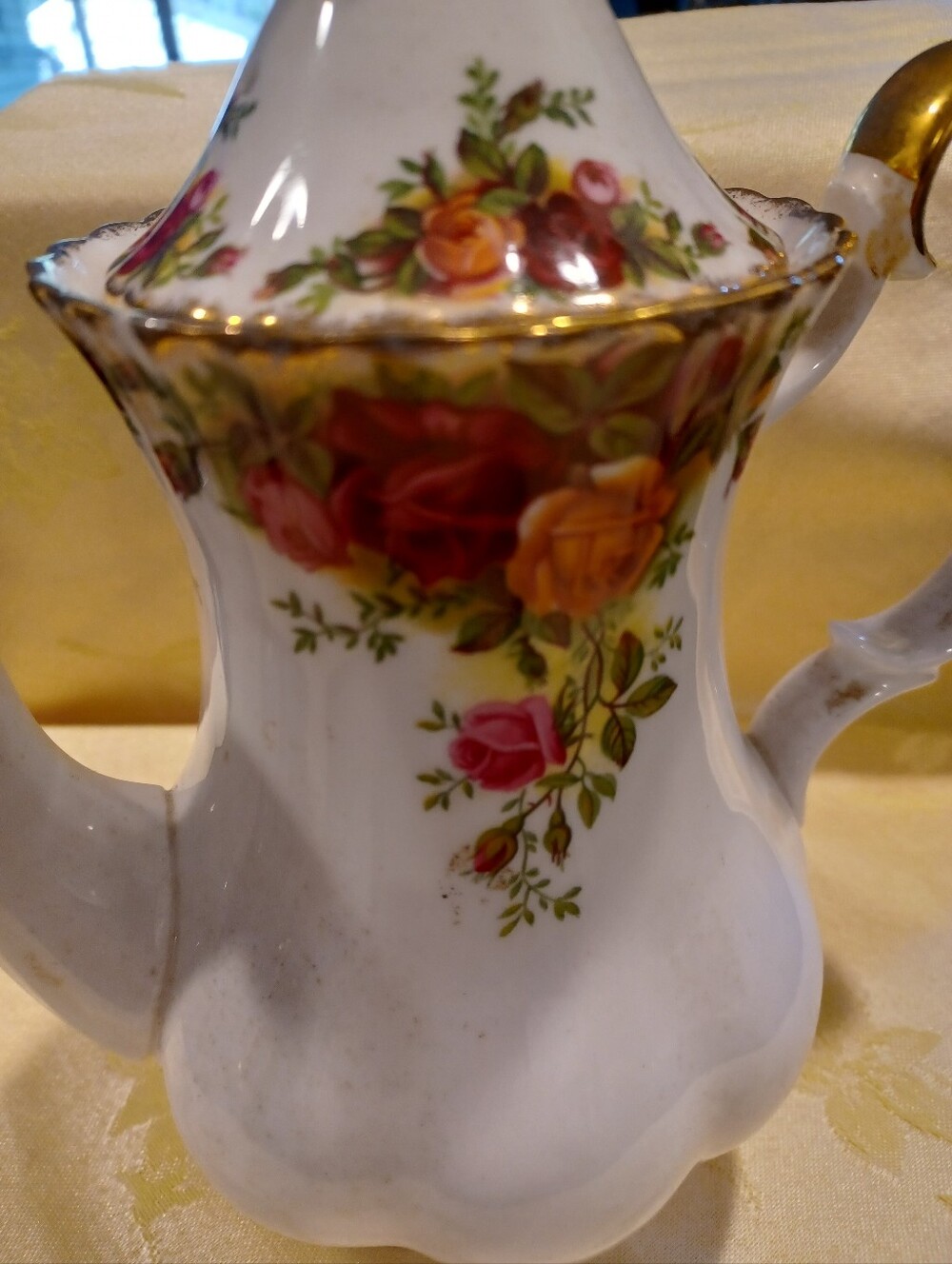 Vintage Royal Albert Old Country Rose Coffee Pot